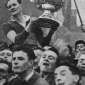 Paddy Kennedy is carried off the field with Sam Maguire in 1946