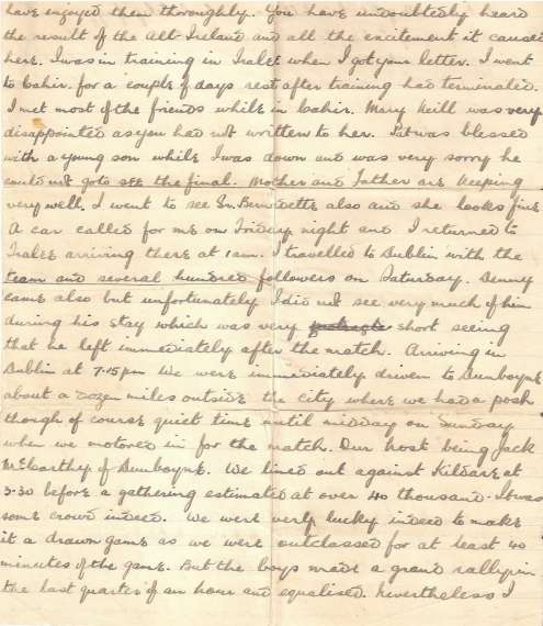 Poignant letter from Jack Murphy in 1926 (Part 1)
