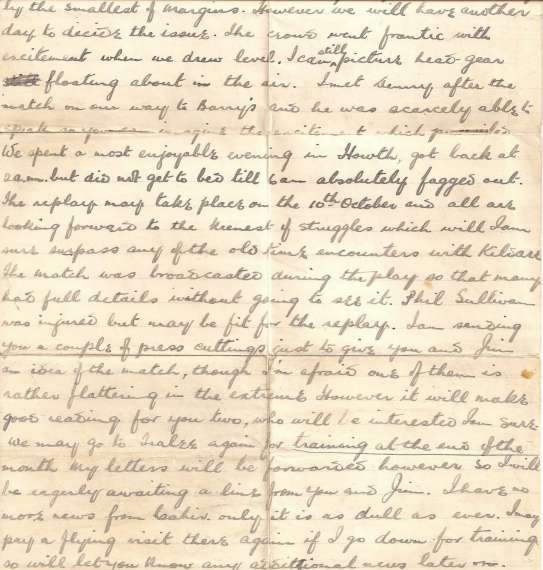Poignant letter from Jack Murphy in 1926 (Part 2)