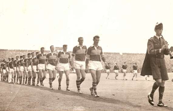 Jer D O Connor leads out Kerry in 1965 against Galway