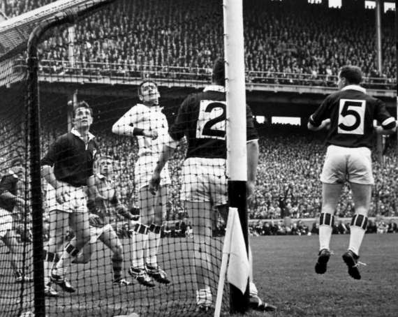 Goalmouth action during the 1964 All Ireland Final between Kerry and Galway