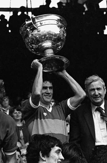 Ger Power with Sam Maguire after defeating Roscommon in the 1980 Final