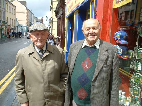 Dan Keating with a former great Kerry footballer Paddy Batt Shannahan