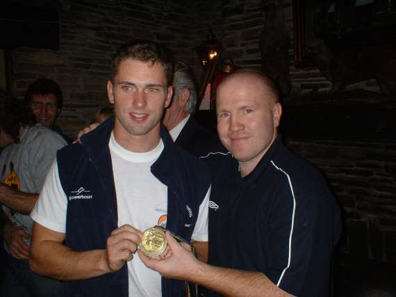 Kerry's two time Olympic Oarsman Paul Griffin with Michael Carruth