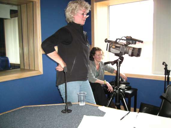 Eileen O Leary filming 'In Conversation' for a documentary