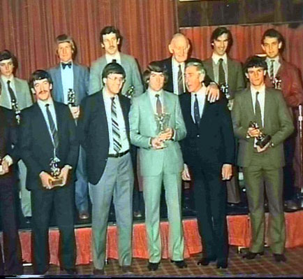 Paddy gets the Hall of Fame award from Olympic Hero, Ronnie Delaney